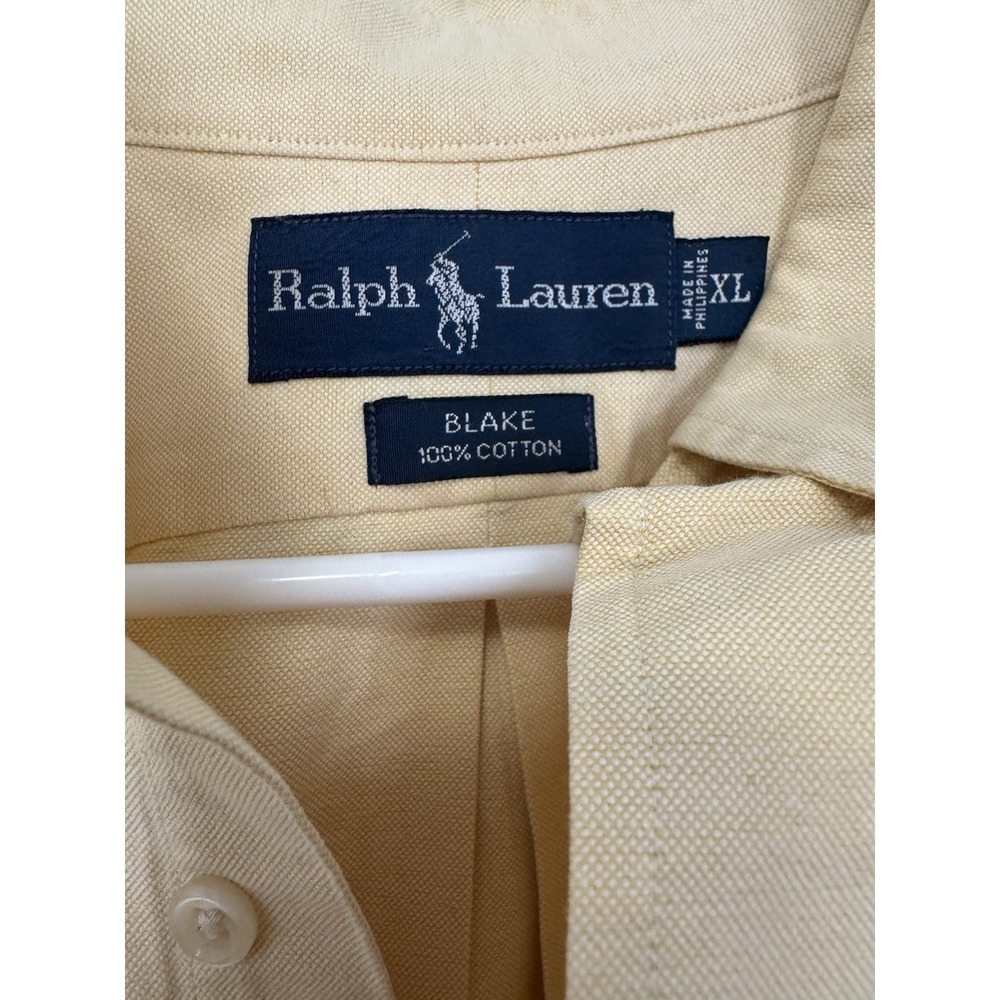 Polo Ralph Lauren Blake Oxford Shirt Long Sleeve Pony Yellow Men's XL - Picture 3 of 3